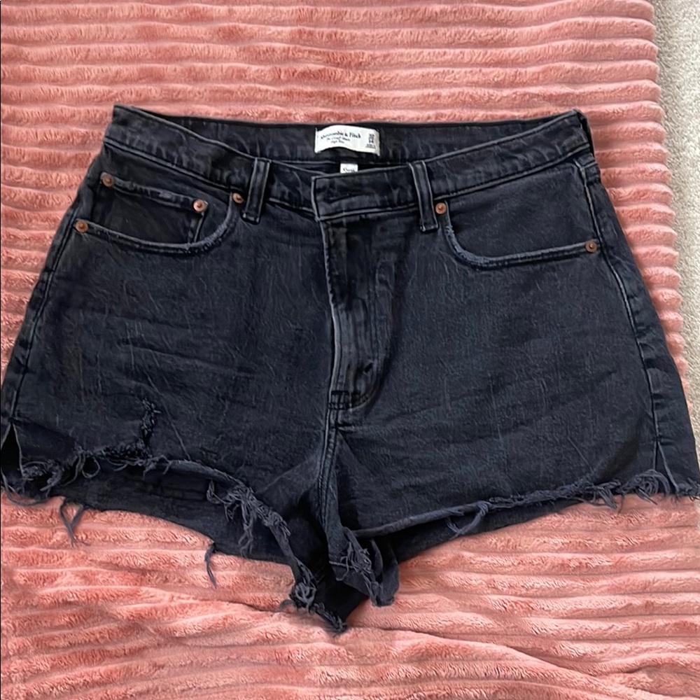 A&F Black Denim Shorts